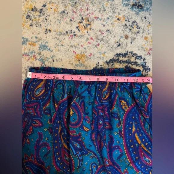 Vintage Alfred Dunner Paisley Multi-color Midi Skirt A-Line Women's Size 10 - Picture 7 of 8